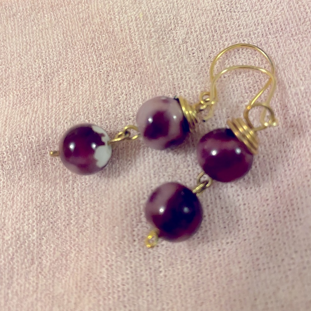 Beautiful handcrafted earrings with glass beads